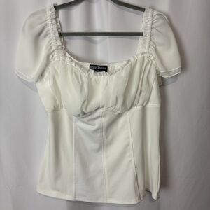 Scarlet Darkness Blouse Milkmaid Top White Dark Coquette Goth Renaissance XL